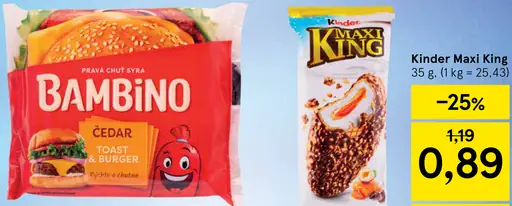 Kinder Maxi King chladený krémový dezert