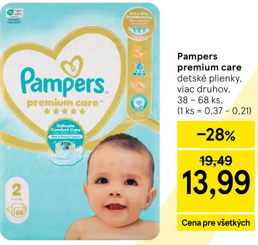 Pampers premium care detské plienky