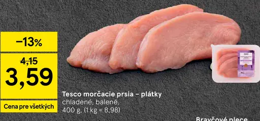Tesco morčacie prsia plátky chladené