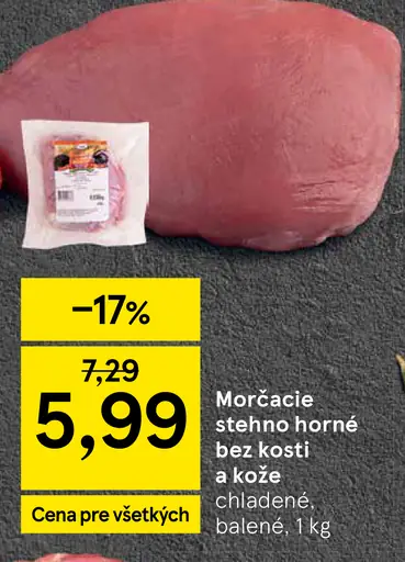 Morčacie stehno horné bez kosti a kože chladené balené