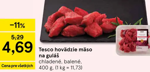 Tesco hovädzie mäso na guláš