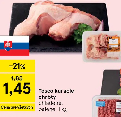 Tesco kuracie chrbty