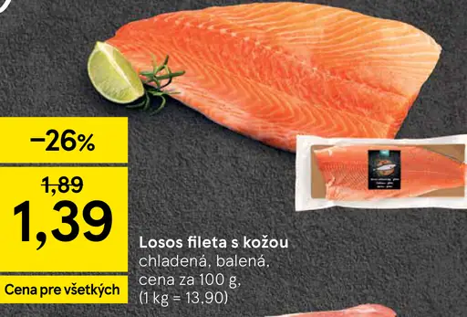 Losos fileta s kožou vákuovo balená