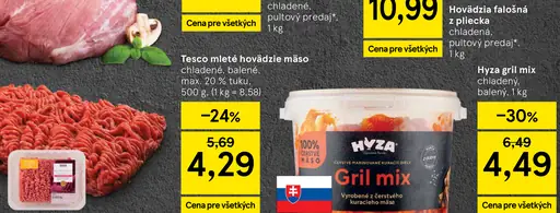 Tesco mleté hovädzie mäso chladené balené max. 20 % tuku