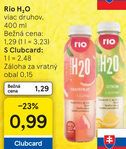 Rio H2O ochutená voda