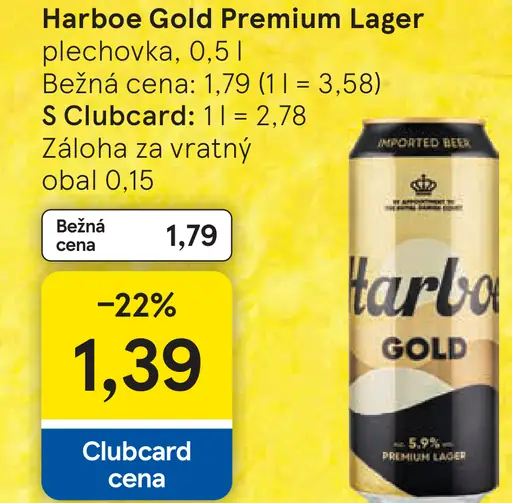 Harboe Gold Premium Lager plechovka