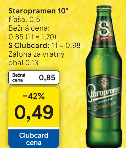 Staropramen 10° fľaša