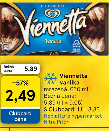 Viennetta vanilkový mrazený dezert
