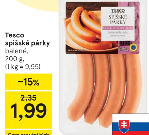 Tesco spišské párky