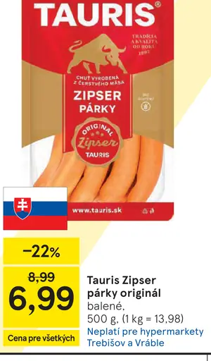 Tauris Zipser párky originál