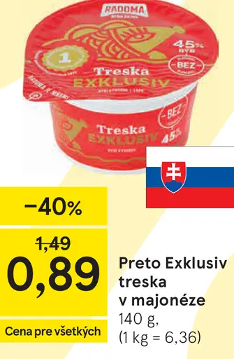 Preto Exklusiv treska v majonéze