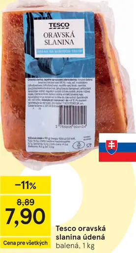 Tesco údená oravská slanina
