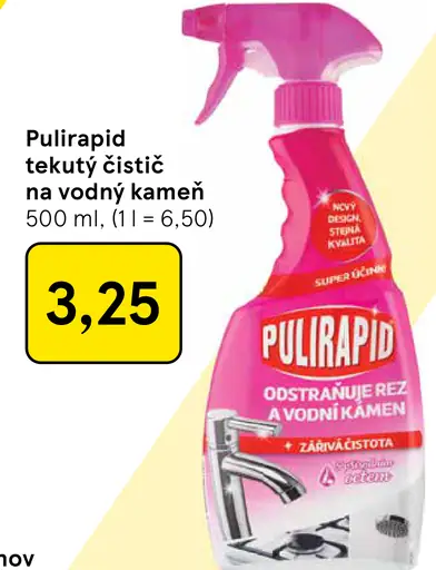 Pulirapid Tekutý čistič na vodný kameň