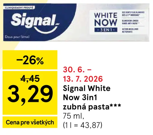 Signal White Now 3v1 zubná pasta