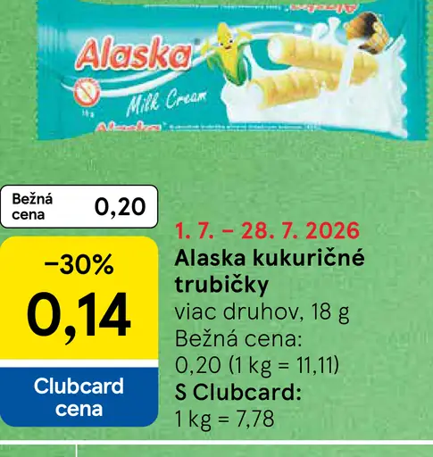 Alaska kukuričné trubičky
