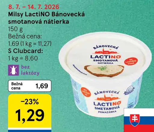 Milsy LactiNO Bánovecká smotanová nátierka