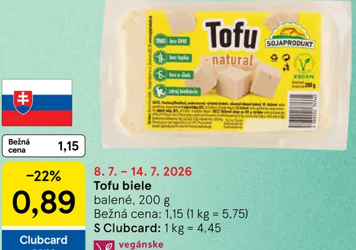Tofu biele balené