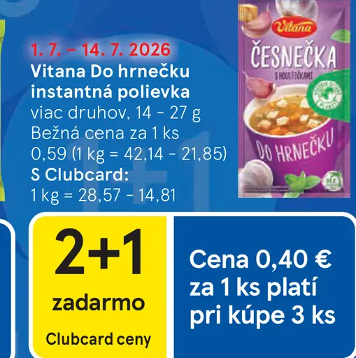 Vitana Do hrnečku Instantná polievka kuracia s rezancami