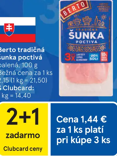 Berto Tradičná šunka poctivá