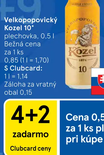 Velkopopovický Kozel 10° plechovka