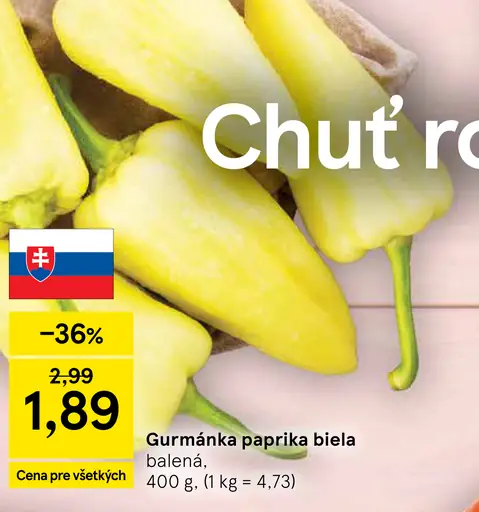 Gurmánka paprika biela balená