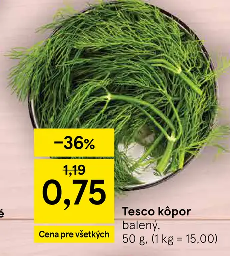 Tesco kôpor balený