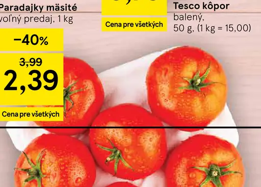 Paradajky mäsité voľný predaj