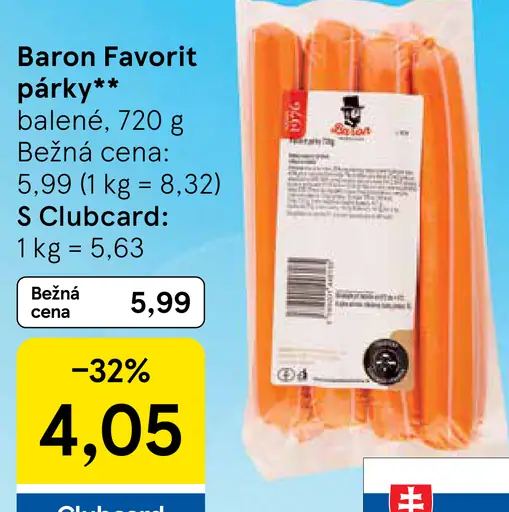 Baron Favorit párky