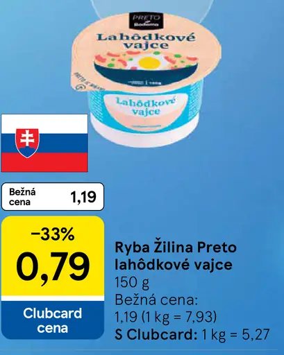Ryba Žilina Preto lahôdkové vajce