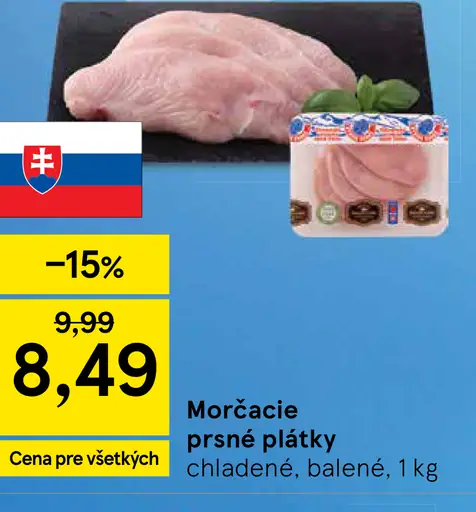 Moričacie prsné plátky chladené, balené