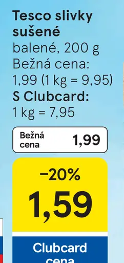 Tesco slivky sušené