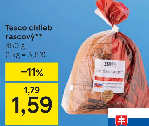 Tesco chlieb rascový