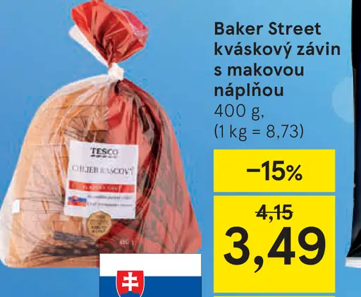 Baker Street Kváskový závin s náplňou makovou