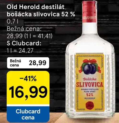 Old Herold destilát bošácka slivovica 52 %