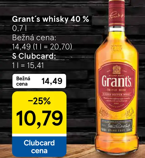 Grant’s whisky 40 %