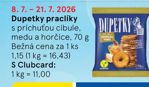 Dupetky Praclíky s príchuťou cibule, medu a horčice