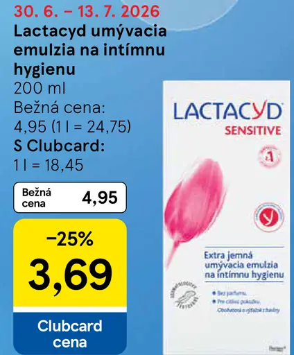 Lactacyd Sensitive extra jemná umývacia emulzia na intímnu hygienu