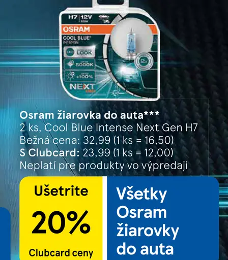 Osram žiarovka do auta Cool Blue Intense Next Gen H7