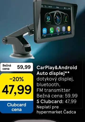 CarPlay & Android Auto displej dotykový, bluetooth, FM transmiter