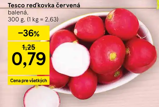 Tesco reďkovka červená balená