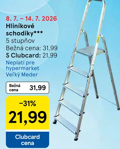 Hliníkové schodíky 5 stupňov