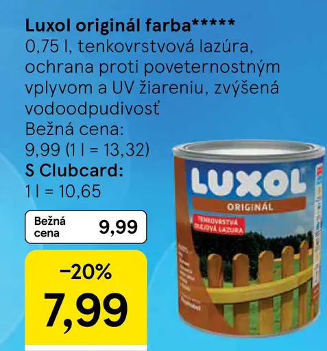 Luxol originál farba tenkovrstvová lazúra