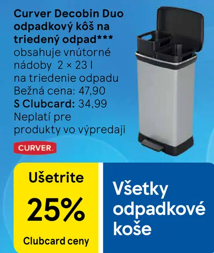 Curver DecoBin Duo odpadkový kôš na triedený odpad
