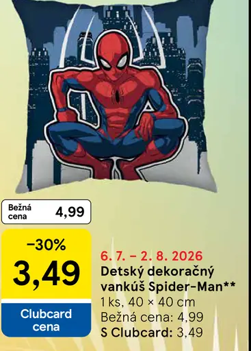 Detský dekoračný vankúš Spider-Man