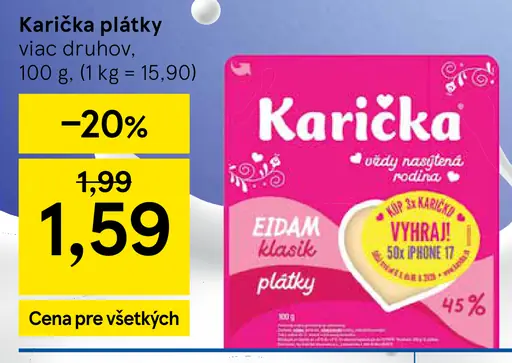 Karička plátky syr