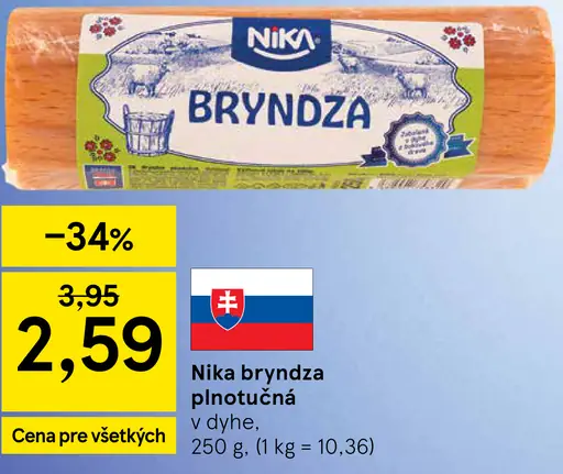 Nika bryndza plnotučná v dyhe