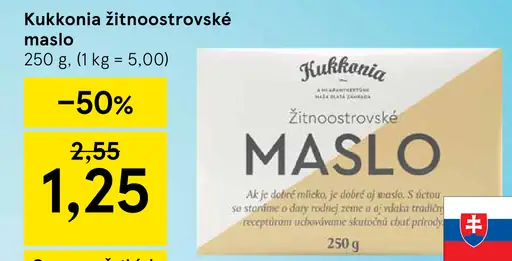 Kukkonia žitnoostrovské maslo