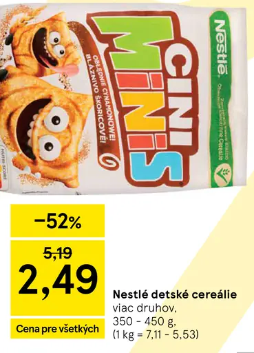 Nestlé Detské cereálie Cini Minis