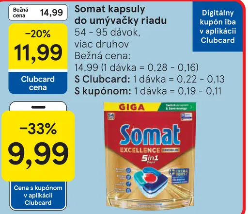 Somat kapsuly do umývačky riadu viac druhov