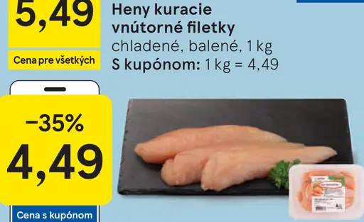Heny kuracie vnútorné filety chladené balené